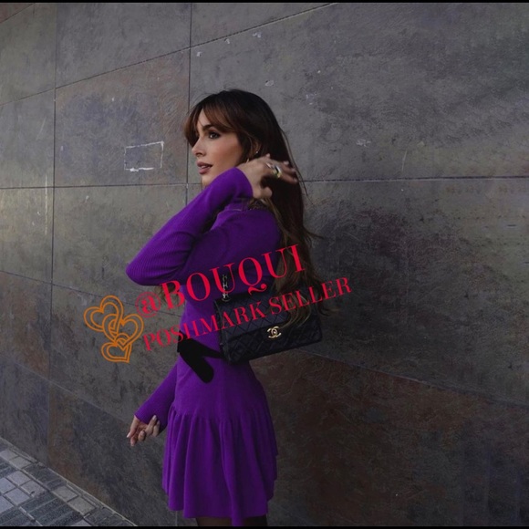 BLOGGERS FAV ZARA MOCK NECK PLEATED HEM KNIT DRESS - Picture 7 of 7